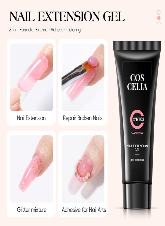 COSCELIA 50PC Poly Nail Gel Kit Starter Kit with Drill and Lamp 15 Colors 16ML Nail Extension Gel for Beginners All Season Nail Decorations Professional Poly Extension Kit Gifts for Women - Image 5